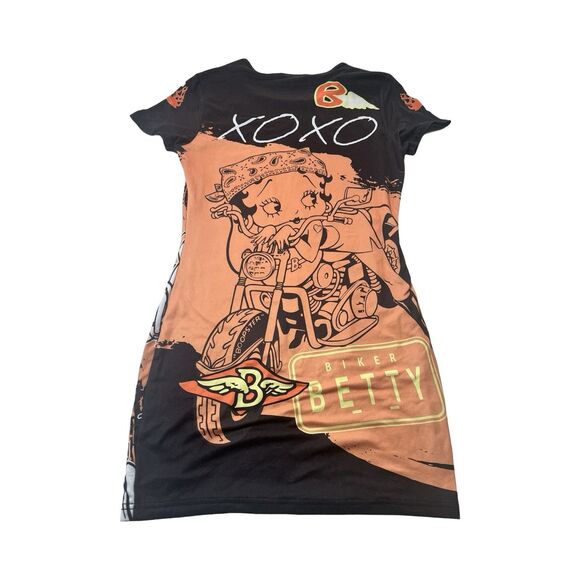 Betty Boop Biker‎ Motorcycle Graphic Print Short Sleeve Stretch Dress XL 2024 - Picture 5 of 5